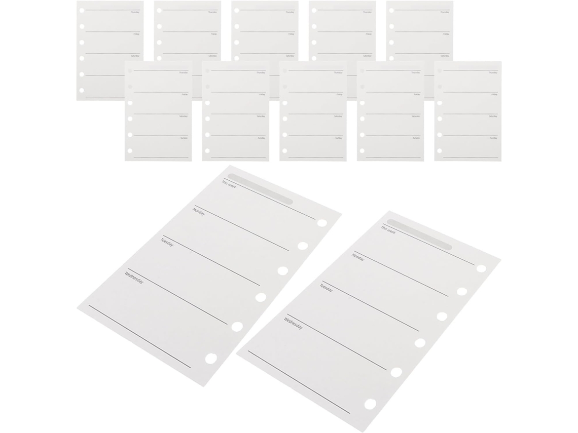 Recarga Para Agenda A7 A 6 Anneaux 200 Folhas Papel 120 G/m² 4,7 X 3,1 Bolsas Registro No Diário E