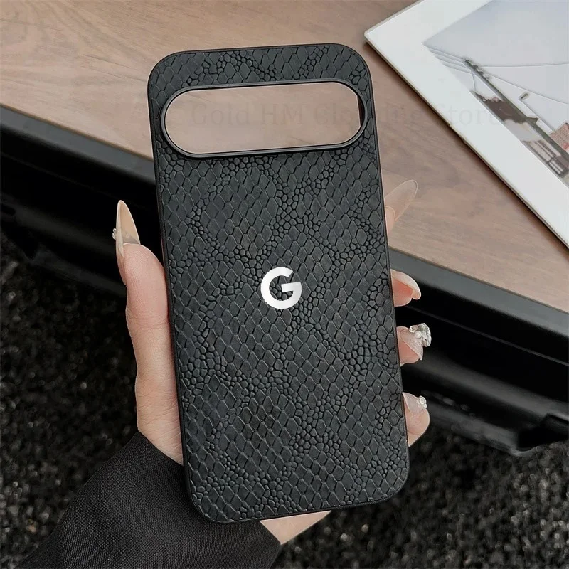(preto, Google Pixel 10 Pro Xl) Capa De Celular Retrô Em Couro De Cobra, Estrutura Em Tpu Macio, Capa Protetora À Prova De Choque.