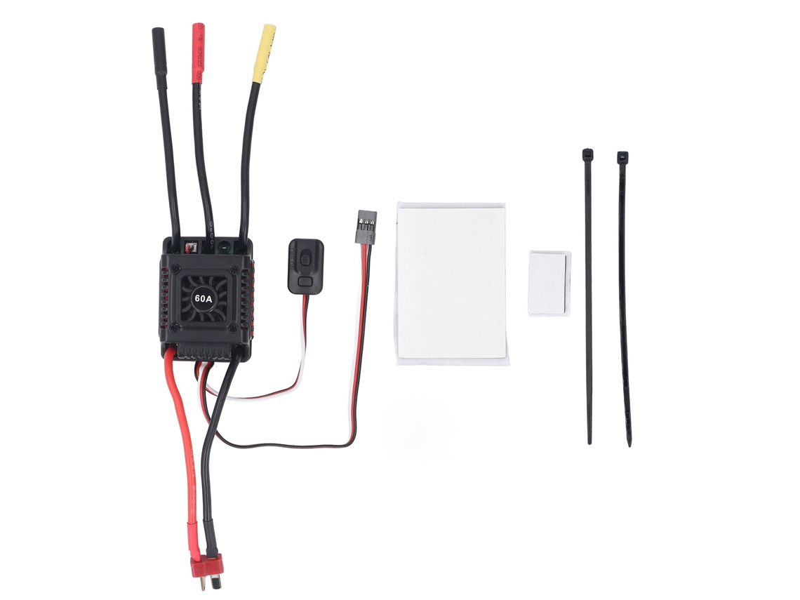 Controlador De Velocidade Elétrico Esc Sem Escovas 60a Para Carro Rc 1/10 Com Proteção E Compatibilidade
