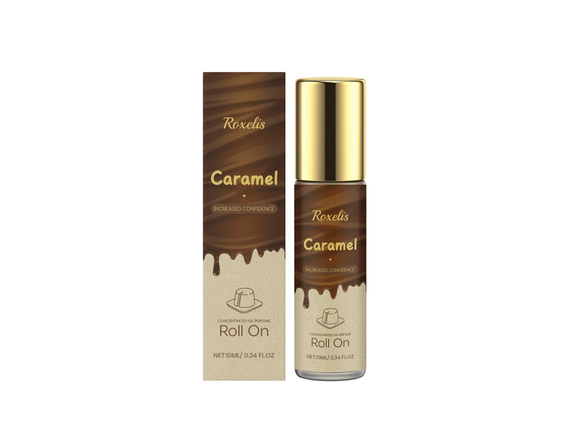 Perfume Roxelis Caramel Pudding da LAXISCREED, Roll on, Fragrância Doce e Ideal para Uso Diário