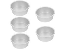 Conjunto De 5 Formas Redondas De Alumínio Para Bolos Pequenos, 15 Cm