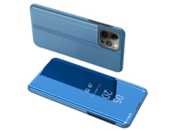 Capa Em Couro Pu, Com Suporte, Para Apple Iphone 16 Pro Max Azul