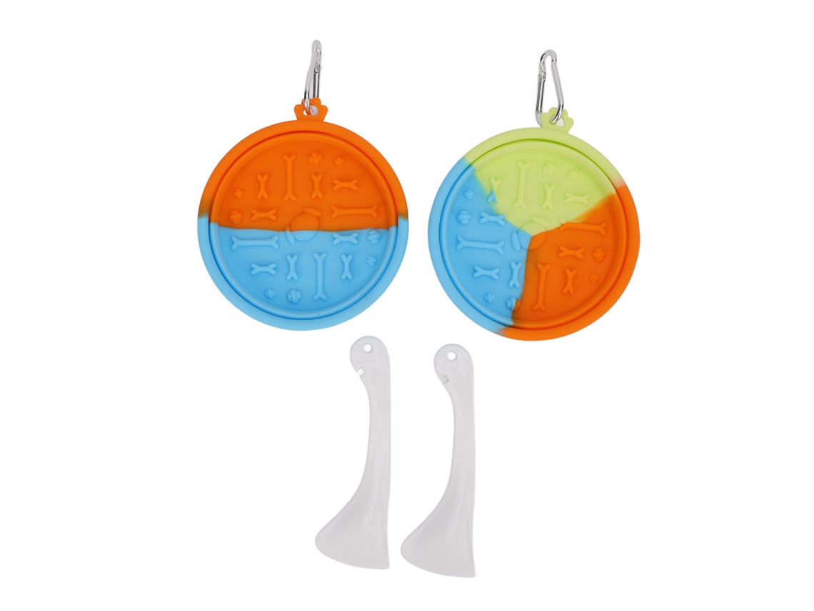 2 pcs copos plegáveis de silicone portátil para cães viagem camping alimentação S/MARCA