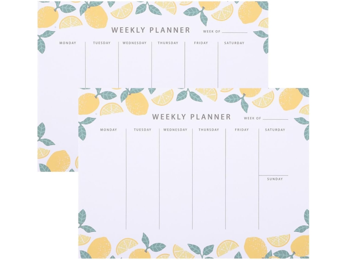 Bloco De Notas Fácil De Escrever Ranger Em Papel Agenda Hebdomadaire 2pcs Pour Planificador Semaine Bureau