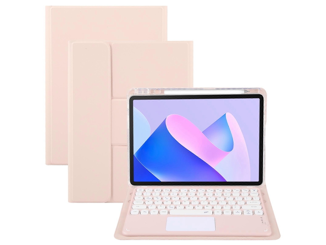 Teclado Bluetooth Com Botões Redondos, Suporte Giratório E Capa De Couro Com Touchpad Para Huawei Matepad 11 2023/2021.