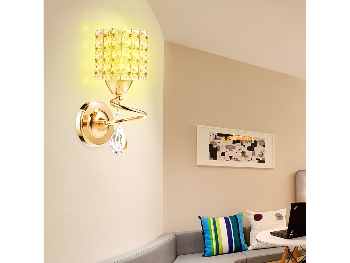Lâmpada de parede de cristal moderna sconces para quarto sala de jantar corredor S/MARCA