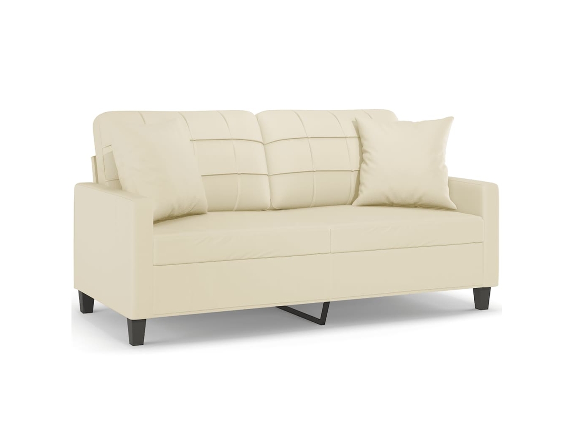 2-seater Sofa, 2-seater Sofas Vidaxl Creme Couro Artificial (n/a)
