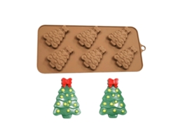 6 Formas De Silicone Em Formato De Árvore De Natal Para Fazer Chocolate E Doces, Formas De Bolo Fáceis De Desenformar Para Festas, Utensílios De Cozin