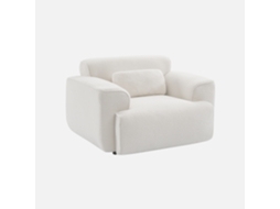 Poltrona De Uma Lugar Em Tecido Boucle, Boucle Branco Sweeek
