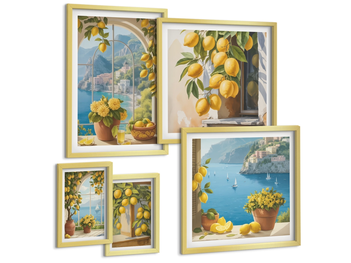 Conjunto De Pinturas Acentos De Limão Provença Mar Espelharte (5 Peças)