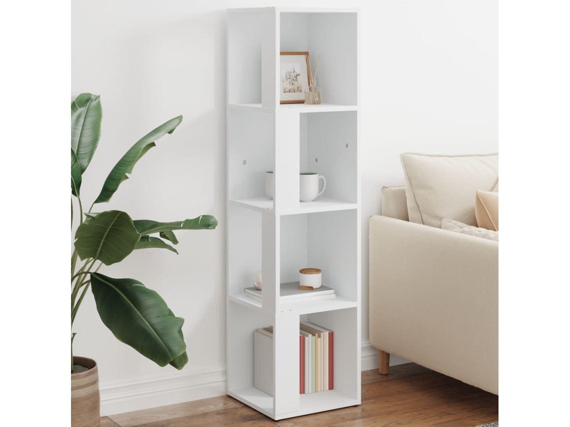 Vidaxl Armário De Canto 33x33x132 Cm Contraplacado Branco