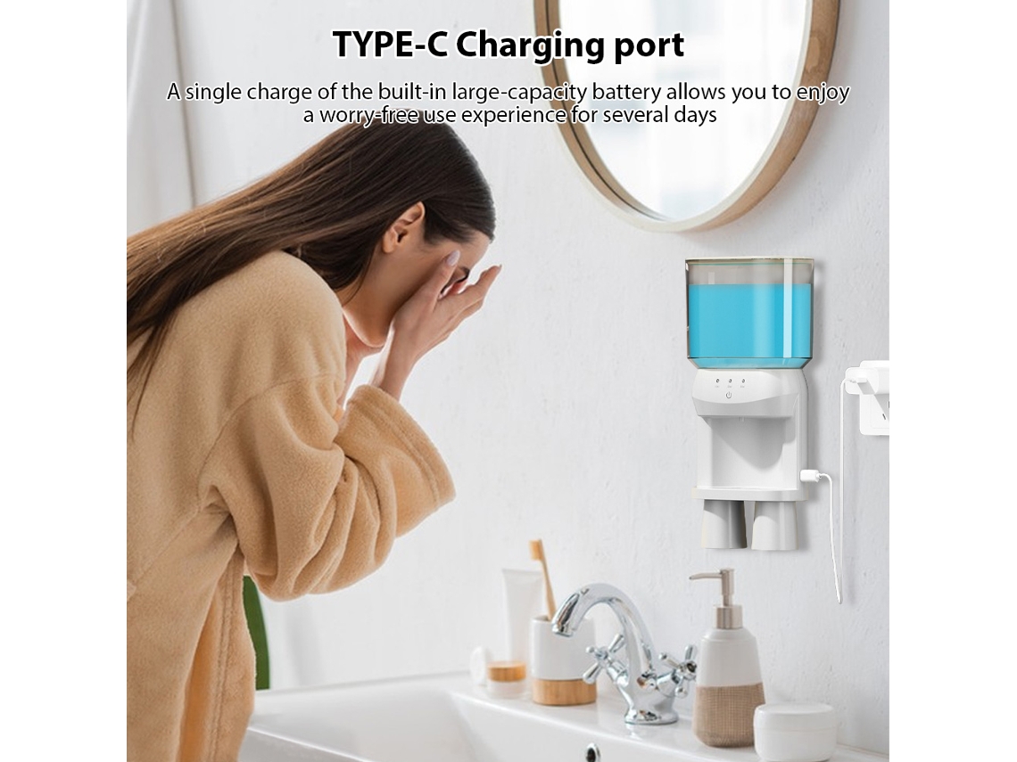 Dispensador Automático de Enxaguante Oral com 2 Copos Magnéticos LAXISCREED