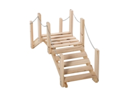Ponte Do Jardim, Design Em Madeira Natural, Corrimão Robusto, Caqui