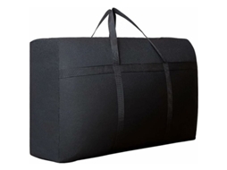 Bolsa Organizadora De Roupas Grande De 180 Litros Com Capa Impermeável Em Tecido Oxford, Lavável E Para Viagens 100x60x30cm, Preta