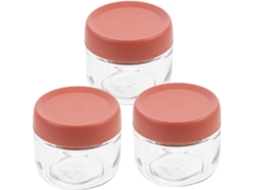 Conjunto Toddmomy Com 3 Potes De Vidro Herméticos 280ml Tampas Plástico, Reutilizáveis E Duráveis, Ideais Para A Cozinha