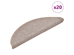 Vidaxl Tapetes De Escada 20 Peças 56x17x3 Cm Marrom Claro Semicircular