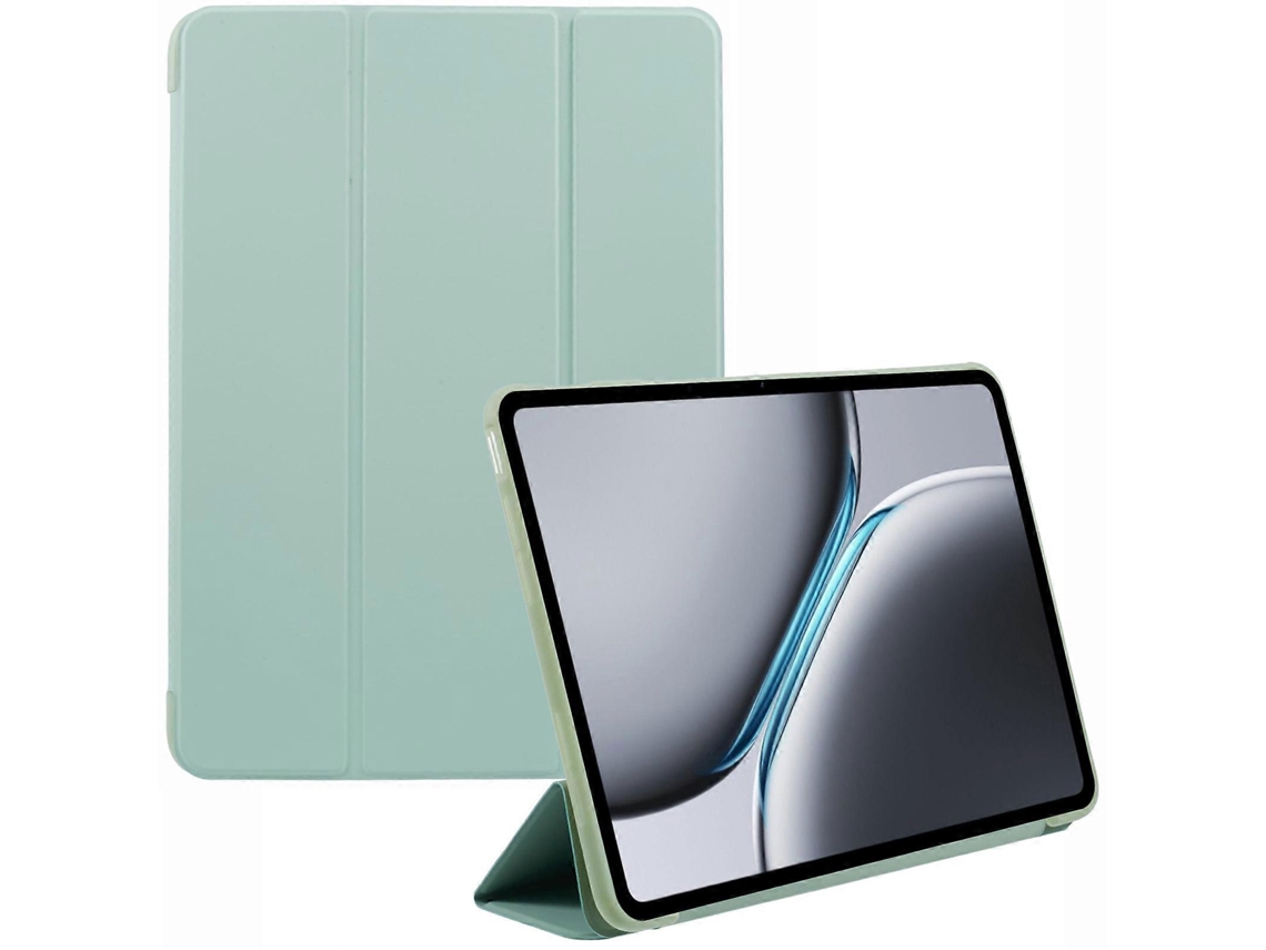 Capa para tablet OnePlus Pad 2, capa de couro sintético com suporte triplo e silicone, Hengrongshen verde