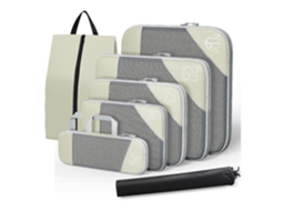 Conjunto de 7 Bolsas Armazenamento, Ultraleves, Cinza BRILVIBERA