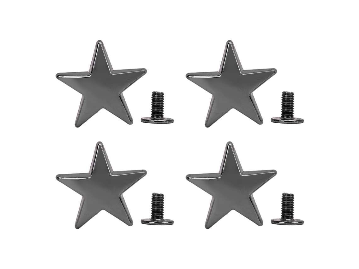 10 Peças De Rebites Estrela De Metal 20mm Liga De Zinco Com Parafusos 7mm Para Roupas Sapatos Jaquetas Prata Preto