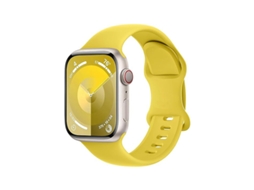 Pulseira de Silicone Halinuia para Apple Watch S1 11/ultra 1 3/se1 2 , Fecho em Formato de Oito, Design Esportivo Respirável,amarela (38 42 Mm)
