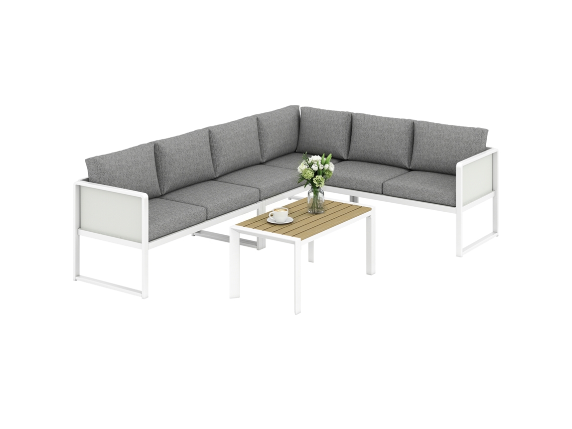 Mesa dobrável de vime para área externa, com estrutura de aço (40x40x40 cm) Marrom S/MARCA
