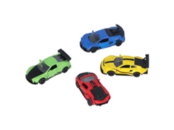 Mali conjunto 4 Carros de Tração Reversa 1/60 com Carcaça de Liga Metálica Brinquedo Infantil