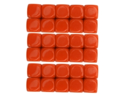 Conjunto De 30 Dados Em Plástico 16mm Em Branco Com Cantos Arredondados 6 Lados Para Diy Jogo Aula De Matemática Laranja