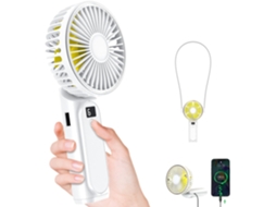 Ventilador Portátil De Mão Com Bateria Externa De 4000mah, Recarregável Via Usb, Dobrável, Branco
