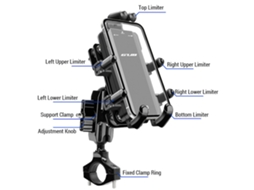 Suporte de Telefone para Motocicleta de Alumínio com Rotação 360° S/MARCA