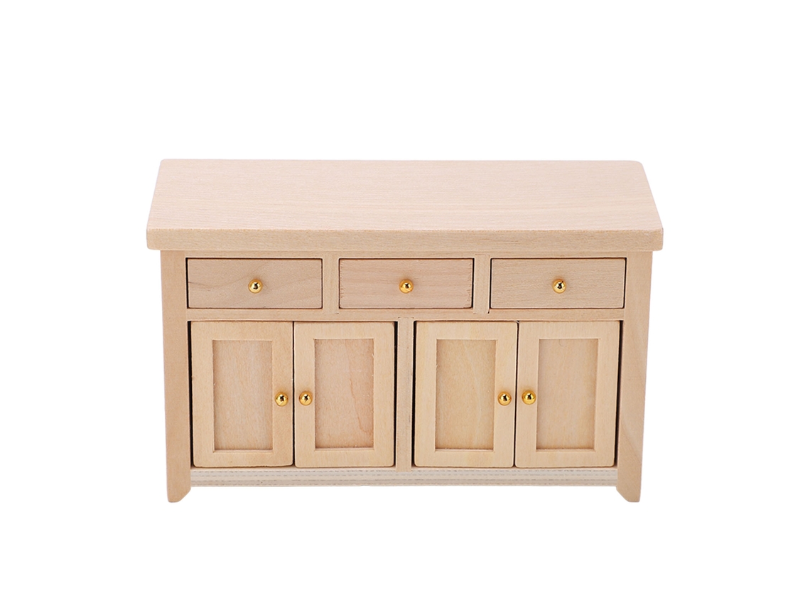 Mali armário de Decoração para Casinha de Bonecas em Escala 1:12 de Betula com Armazenamento