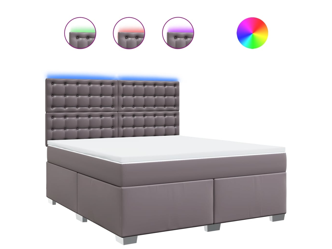 Box Spring Bed, Box Spring Beds Vidaxl Cinzeto Tecido (180 X 200 Cm)