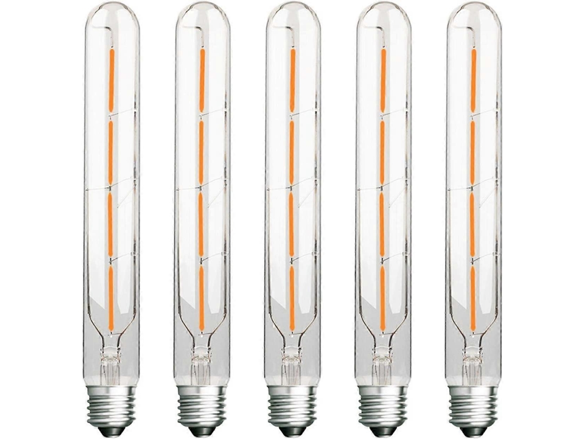 Rebe pacote de 5 Lâmpadas Led Filamento Edison, 4w, Equivalente a 40w, Base E27, Branco Quente 2700k, 400lm, Vidro Transparente