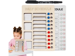 Quadro de Madeira para Acampamento, Dormitório, e Tarefas Infantis, Lista Rotina Educativa Vertical CHABERLU