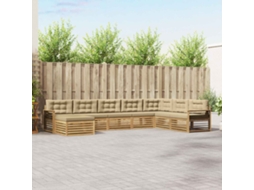 Vidaxl Conjunto De Sofás Para Exterior 8 Unid. Branco E Bege