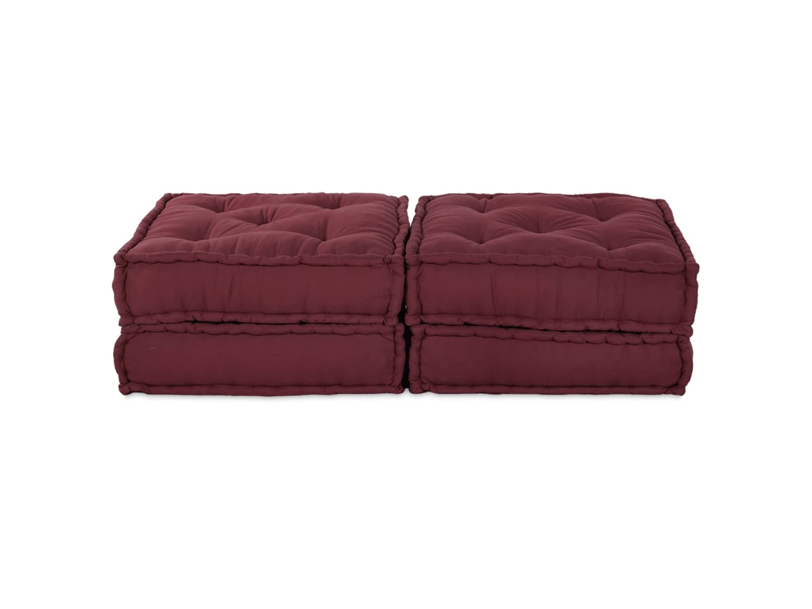 Sofá Modular 2 Pcs Maroons 140 X 70 X 36 Cm Tecido