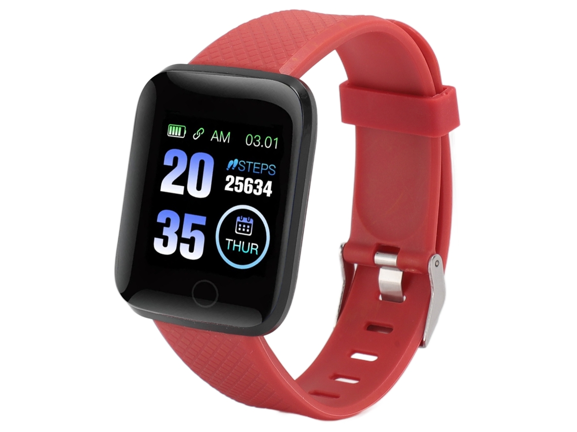 Relógio Inteligente 116 Plus Tela Tft 1.3 Polegadas Ip67 À Prova D'água Com Lembranças De Mensagens Vermelho