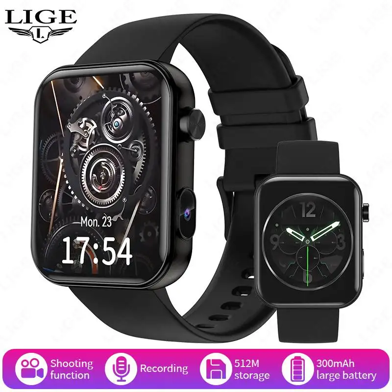 Smartwatch (silicone Preto) Com 512 Mb De Armazenamento, Monitoramento De Frequência Cardíaca E Monitoramento Da Saúde Do Sono.