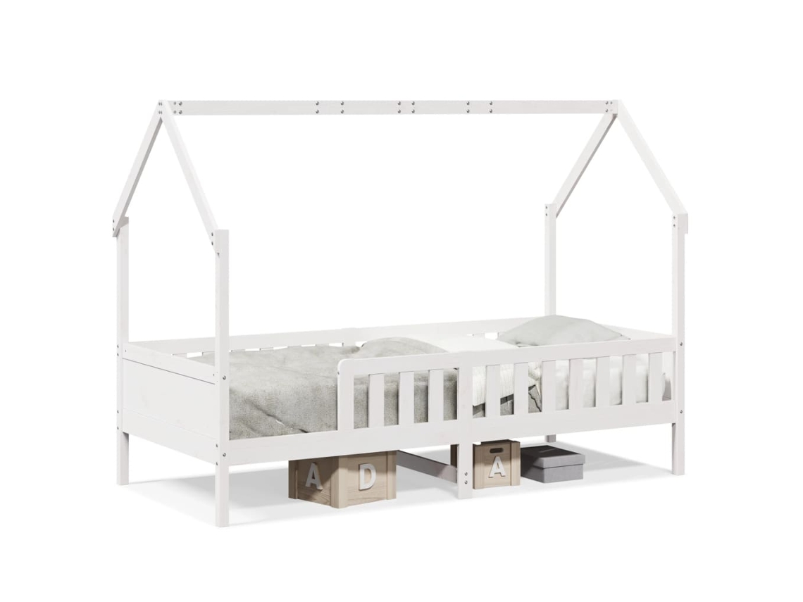 Kids' House Bed Frame, Kids' House Bed Frames Vidaxl Branco Madeira De Pinho (90 X 190 Cm)