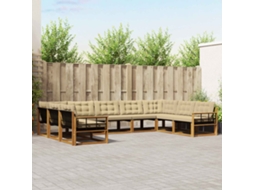 Vidaxl Conjunto De Sofás Para Exterior 9 Pcs Natural E Bege