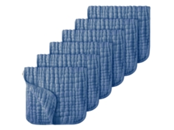 Toalha de Algodão YUNZII de Seis Camadas para Arrotar ou Regurgitação, pacote com 6 unidades 25x50cm, azul Marinho