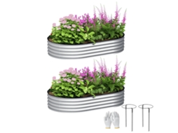 Kit de 2 Jardinières Elevadas Galvanizadas em Aço 152x91x30cm BTFORUS