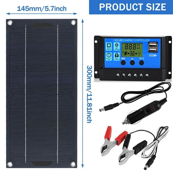 Painel Solar BRILVIBERA de 250 W para veículos recreativos, com controlador 30 A
