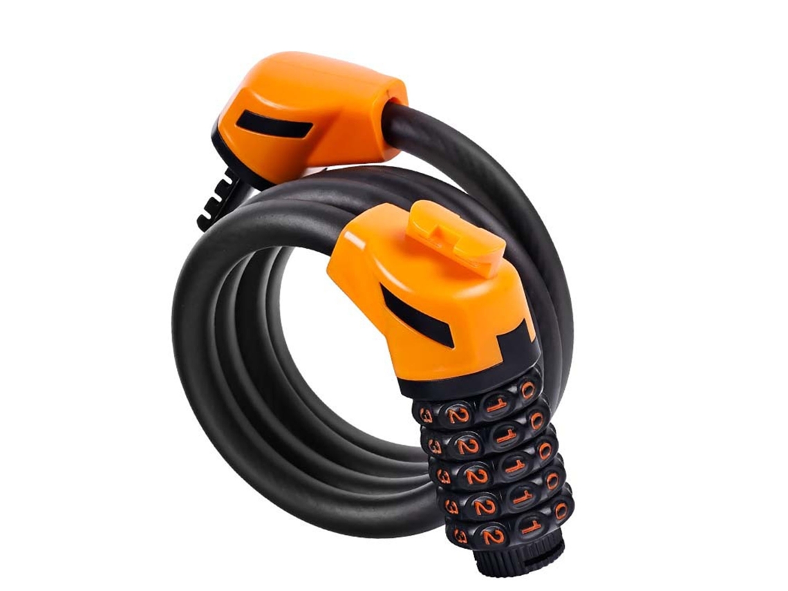 Cadeado De Combinação Laranja Para Bicicleta, 1,2 Metros Aquaforge