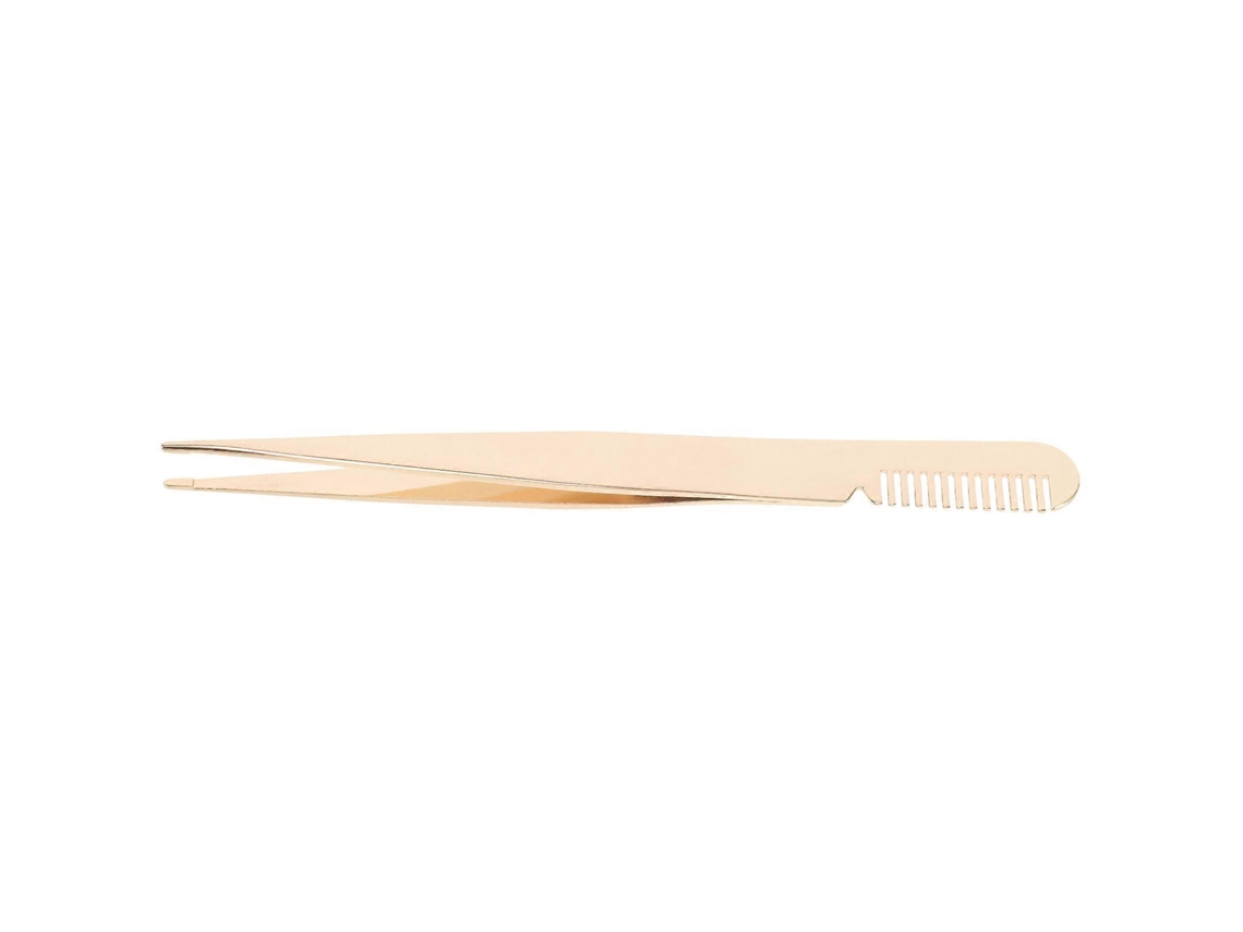 Pinça Para Cílios De Aço Inoxidável Com Pente E Aplicador. Everley891