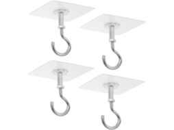 Conjunto de 4 Ganchos Adesivos para Teto, Ideais para Pendurar Plantas, Sinos de Vento e Decorações. SFUSHOS