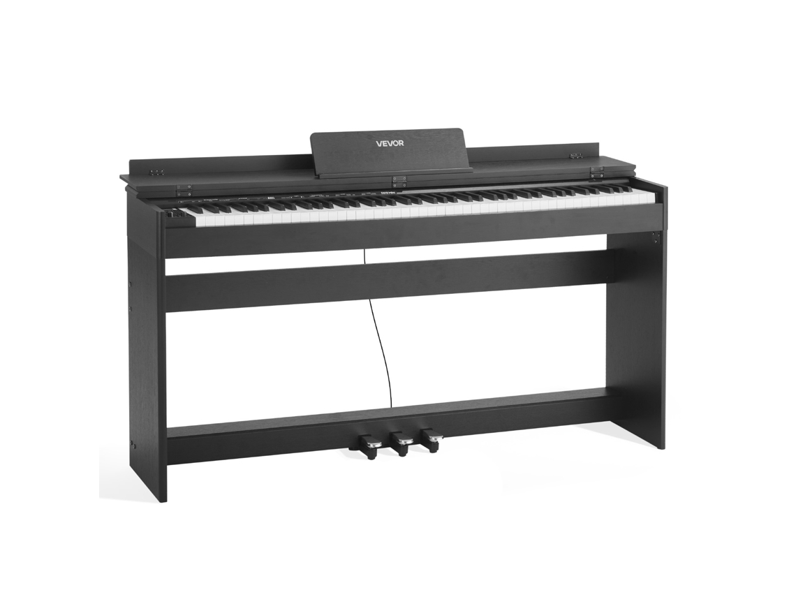 Piano Digital De 88 Teclas Contrapesadas Fone de Ouvido 1370 X 310 X 740 Mm Vevor