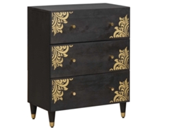 Vidaxl Buffet Preto 60 X 33 X 75 Cm Madeira De Manga Maciça