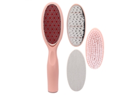 Kit De Pedicure 4 Em 1 Remove Calos E Pele Morta Com Lixa De Pé, Raspador E Escova - Ferramenta Multifuncional