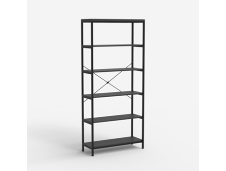 Prateleira de parede estilo minimalista industrial preta Murat Office24