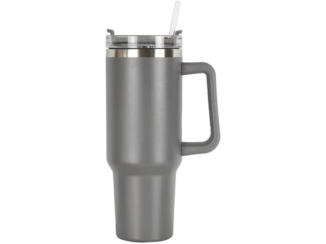 Copo Térmico Cinza Escuro 40 Oz 1,18l Com Alça Para Viagem